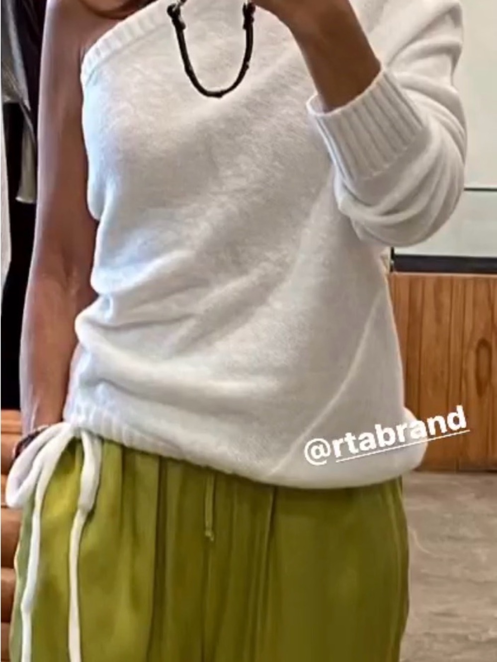 RtA Off-Shoulder Cream Sweater